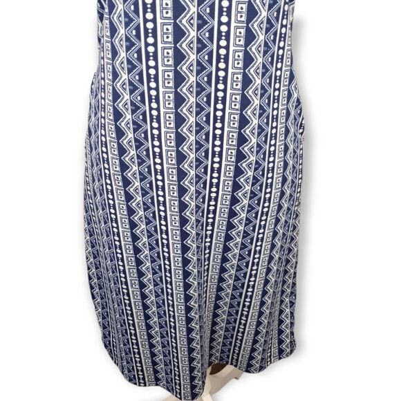 LULAROE BLUE GEOMETRIC PRINT MARLY DRESS SZ.XXS EUC - Picture 3 of 8